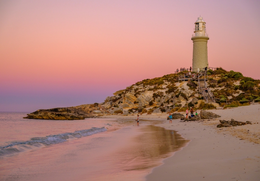 Pinky Beach and Bathurst Lighthouse, Rottnest Island 
