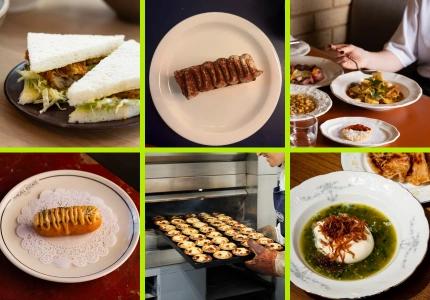 <p>Top row: The Botanic Lodge (Harry Winnall), Loc (Lucy Bell Bird), Mensa (Giuseppe Silvestro). Bottom row: Magill Estate Kitchen (courtesy of venue), Saudade (Kate Bowman), Kiin (courtesy of venue / Instagram)</p>
